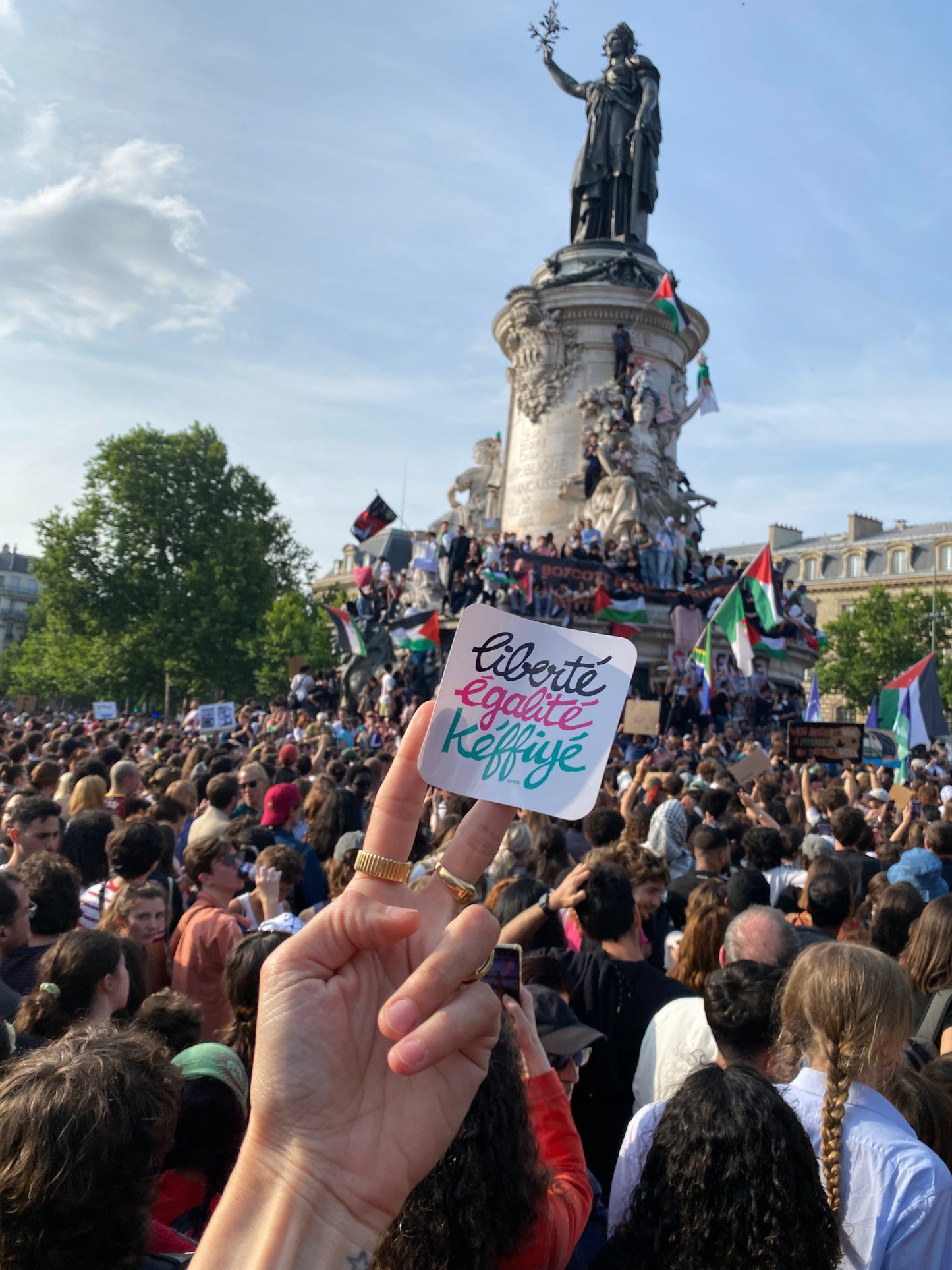 STICKERS "LIBERTÉ ÉGALITÉ KEFFIYÉ" - 100% des bénéfices reversés à l'ONG Palmed