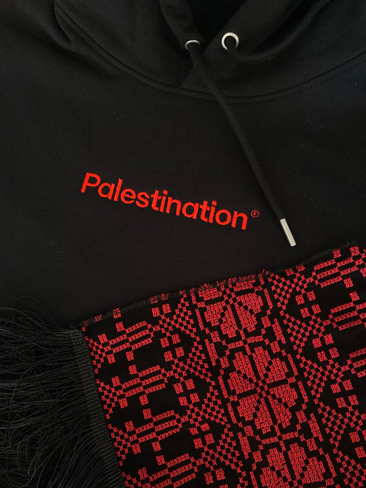 HOODIE UNISEXE "PALESTINATION"  BRODERIE