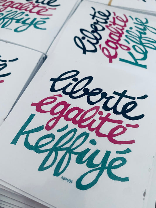 STICKERS "LIBERTÉ ÉGALITÉ KEFFIYÉ" - 100% des bénéfices reversés à l'ONG Palmed